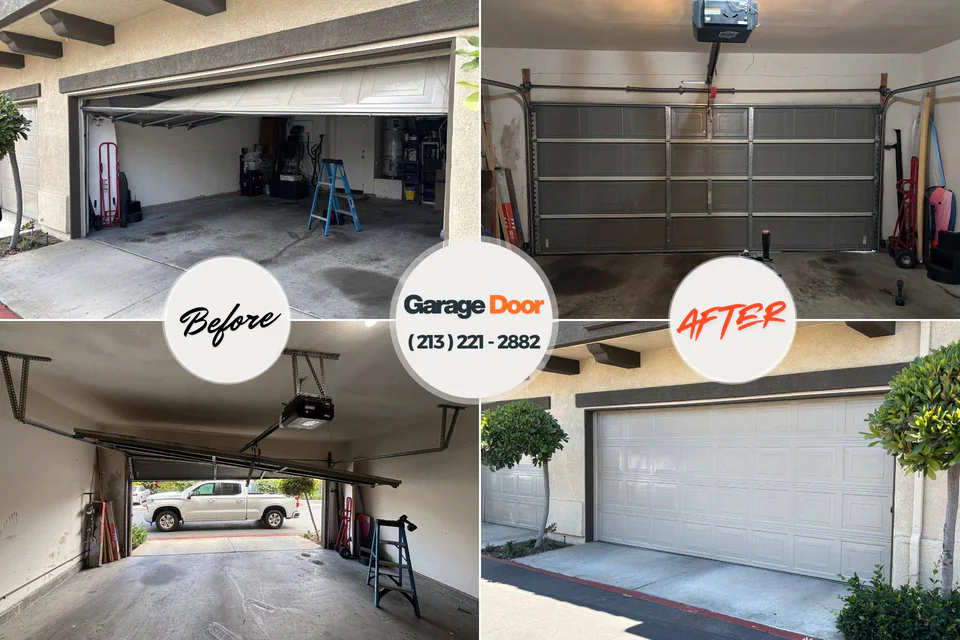 Before and after: garage door repair Beach Haven, NJ